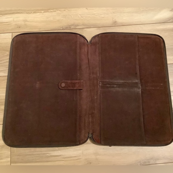 EUC EDC Eelskin & Suede leather Portfolio clamshell organizer - Picture 5 of 11